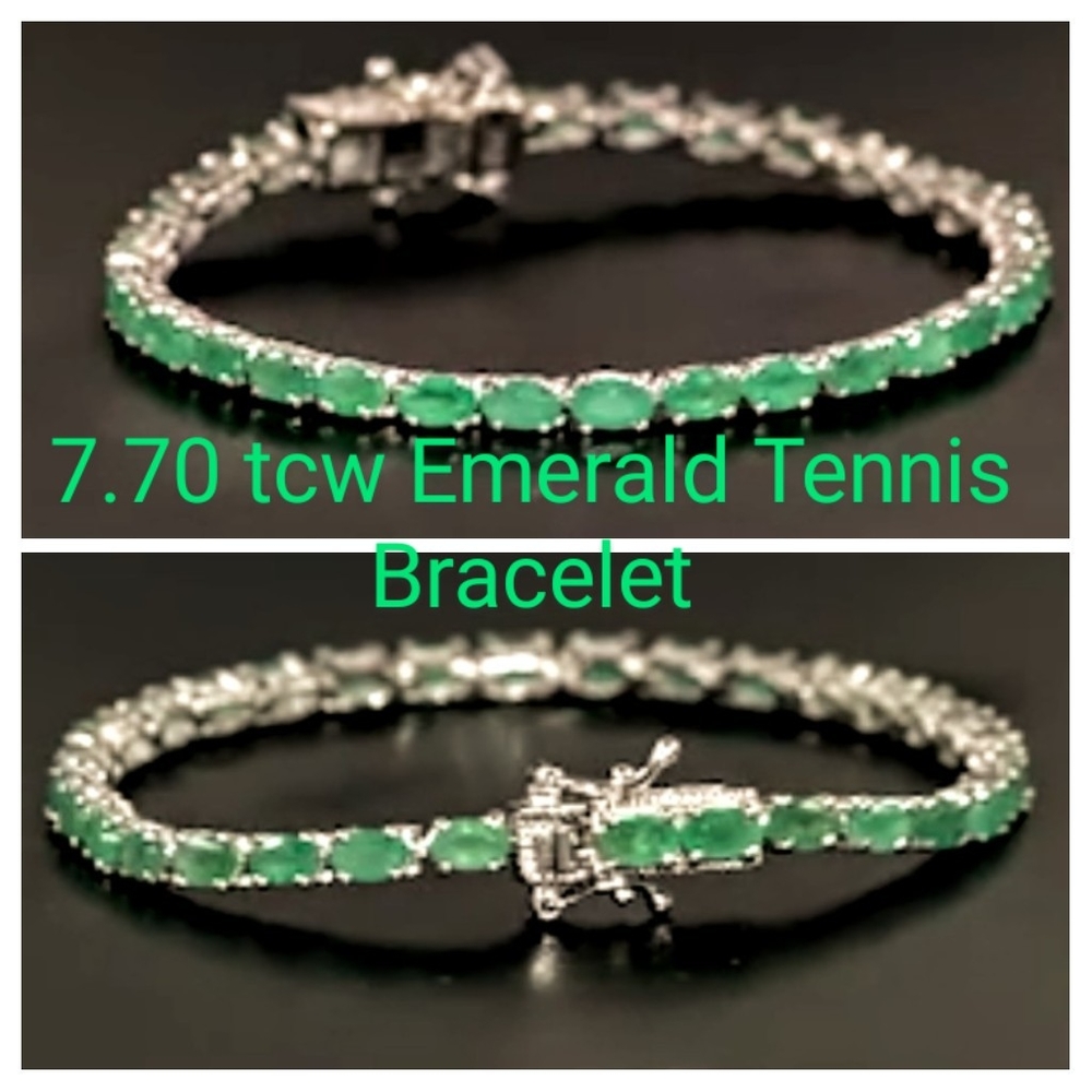 7.70 tcw Socotto AAA Emerald Tennis Bracelet